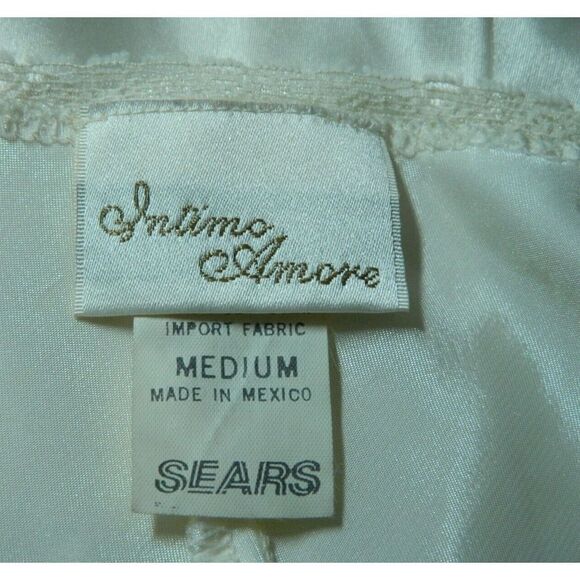 Intimo Amore Nightgown Women's Size Medium Ivory White Beaded Lace - Picture 8 of 11